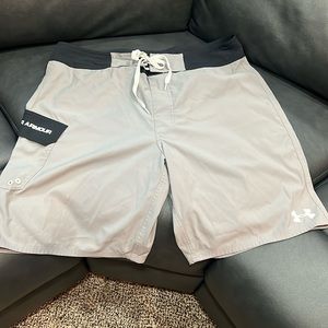 Men’s flat front swim shorts.